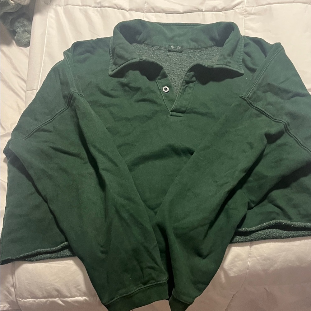 Brandy Melville Green Collared Pullover